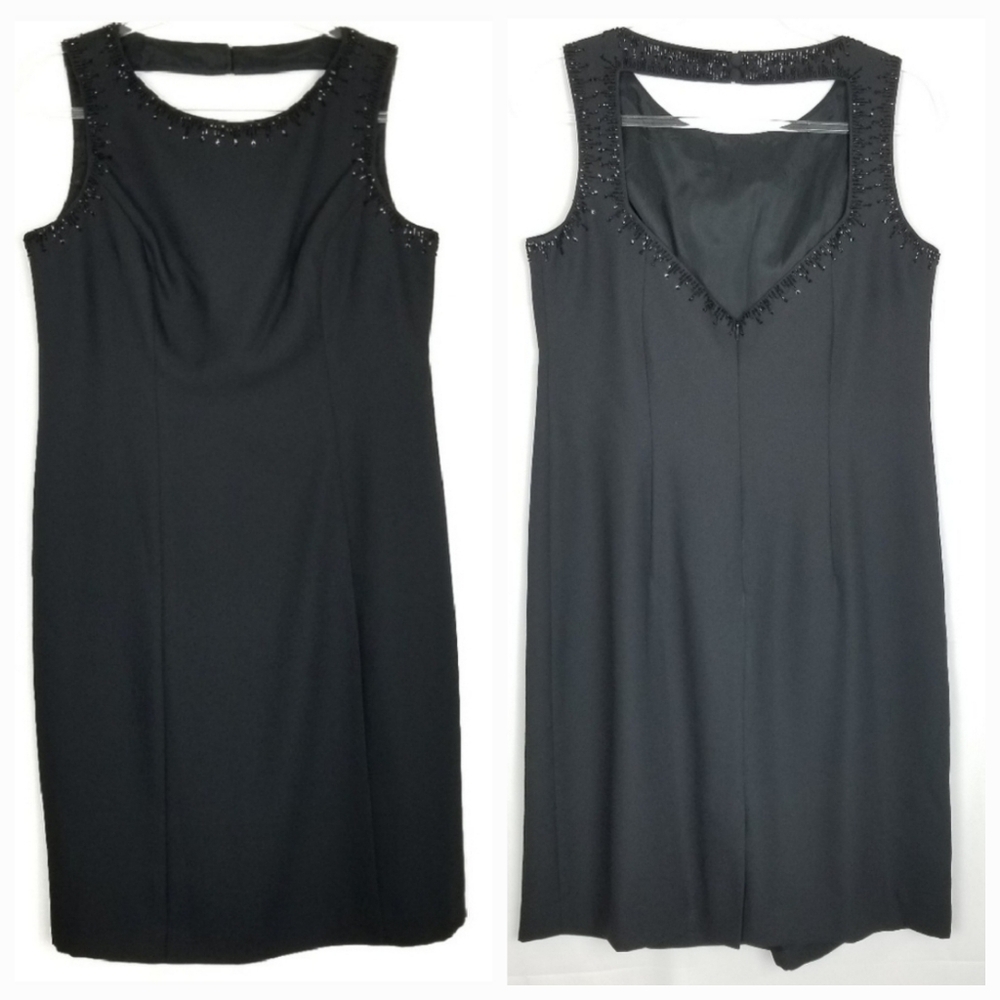 LIZ CLAIBORNE NIGHT Black Open Back Cocktail Dress